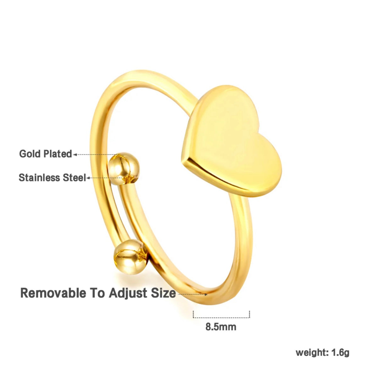 Gold Heart Shaped Ring