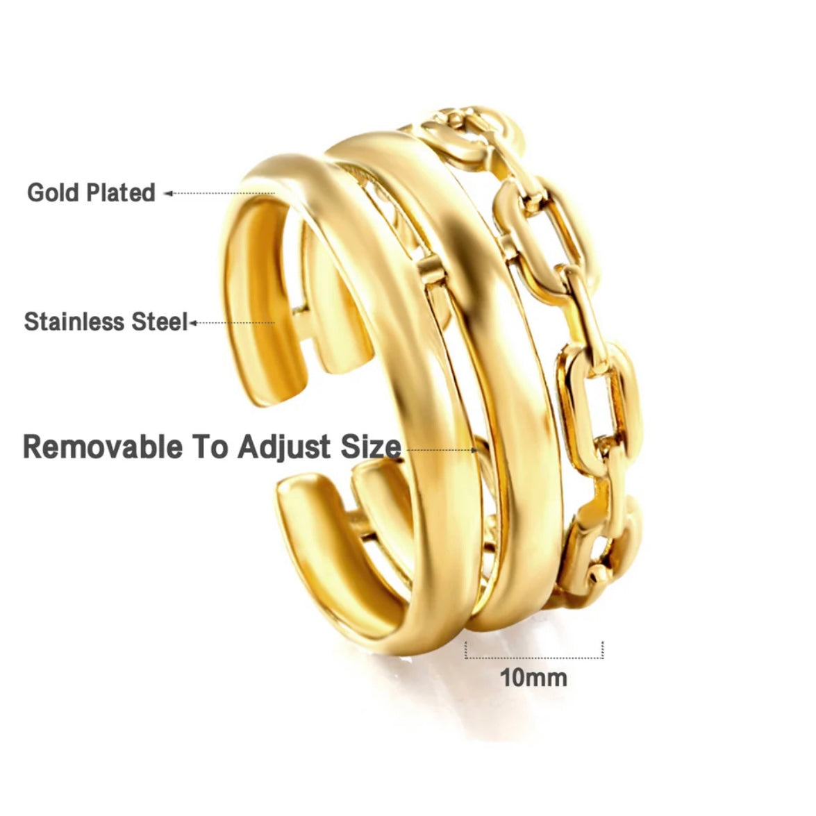Multi Stack Ring (Gold)