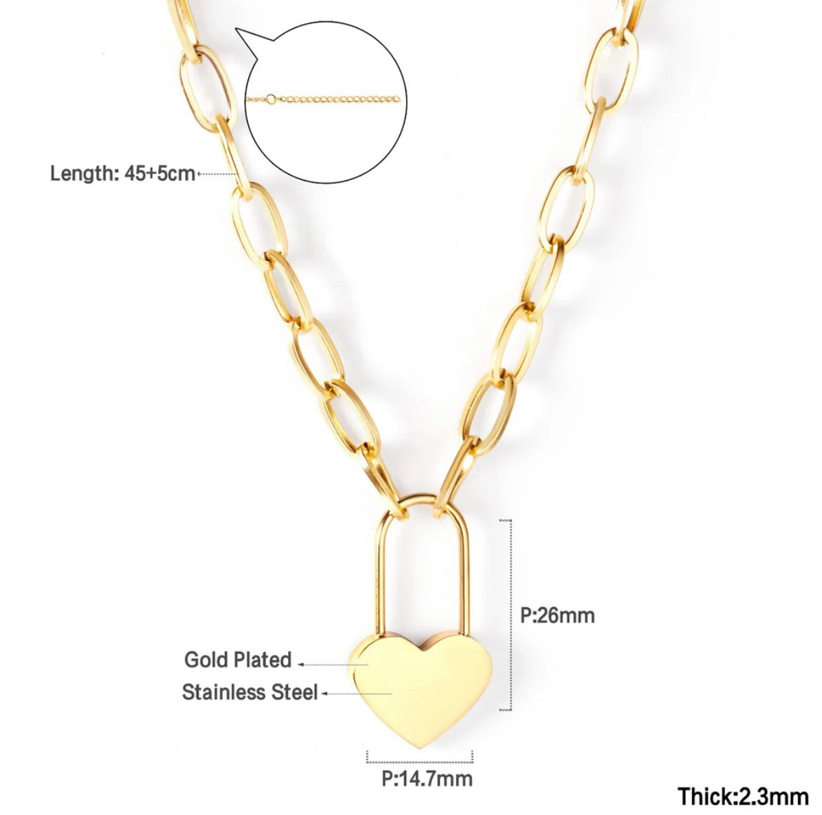 Lock Heart Necklace