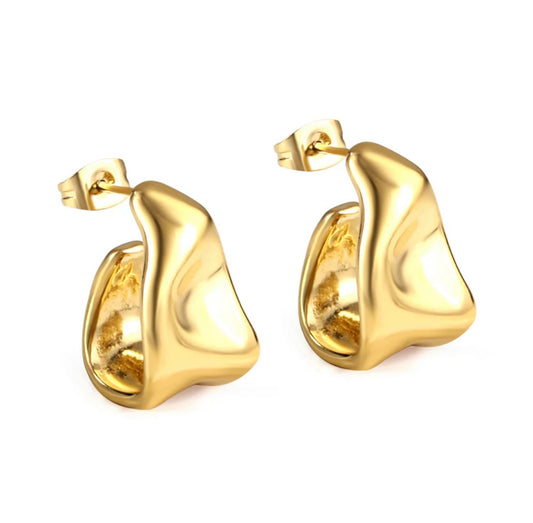 18K Gold Plated Huggie Earrings