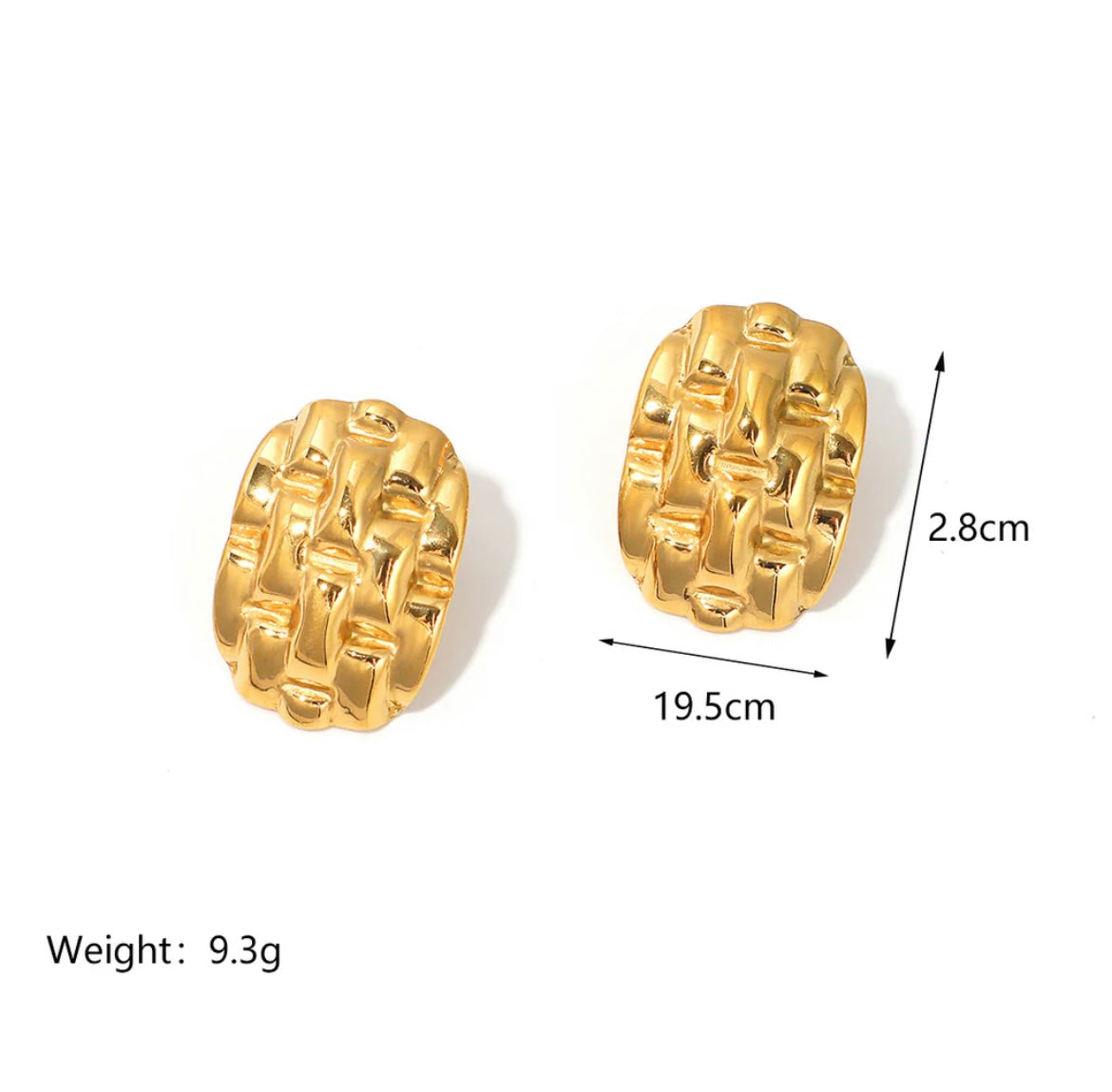 Gold Braided Stud Earrings