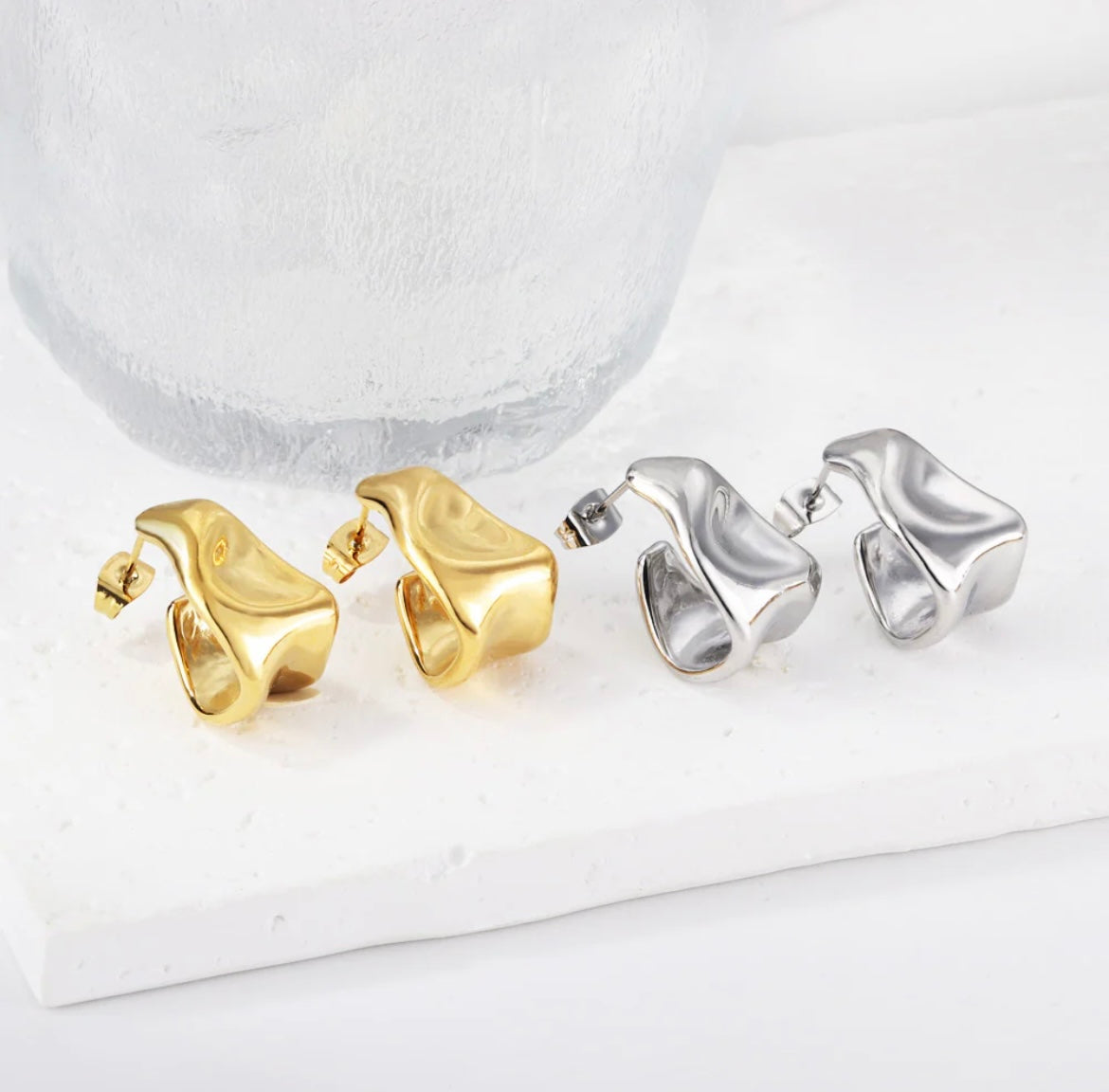 18K Gold Plated Huggie Earrings